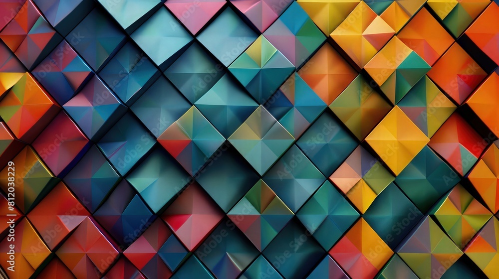Poster a serene and sophisticated arrangement of geometric shapes on an abstract background, against a whit