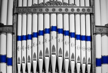 Front face of church organ pipes at Basilica of Saint Joseph at Milwaukee, Wisconsin
