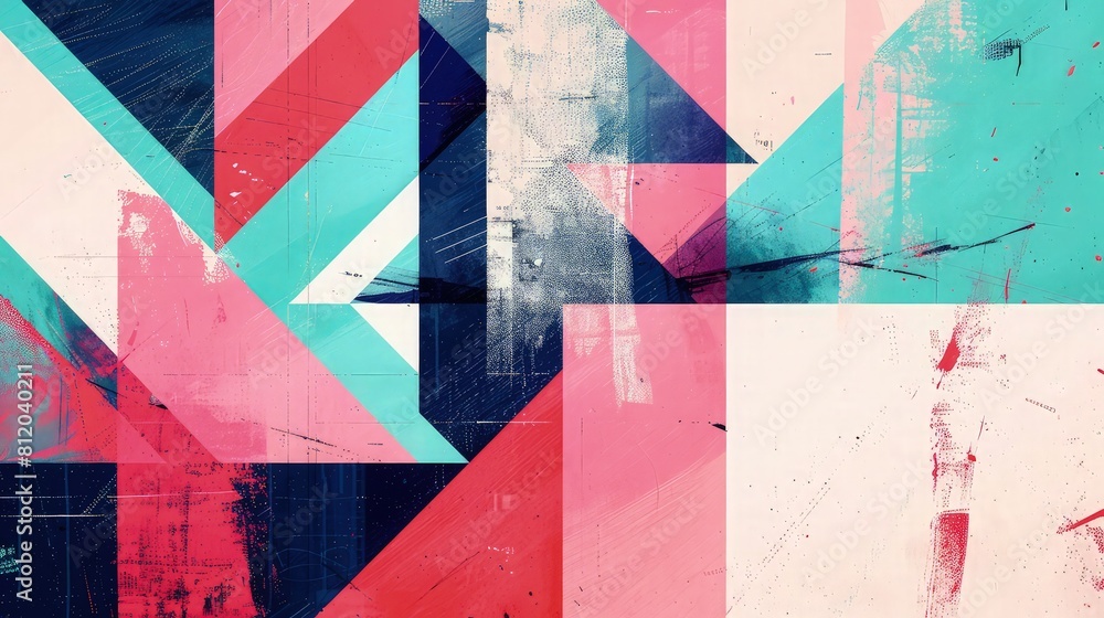 Poster geometric shapes inspired with scaling geometric shape abstract background