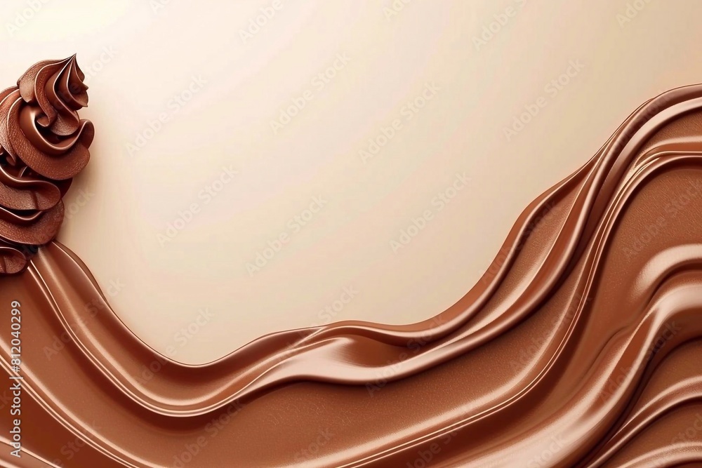 Aufkleber chocolate swirl background with smooth lines. copy space.