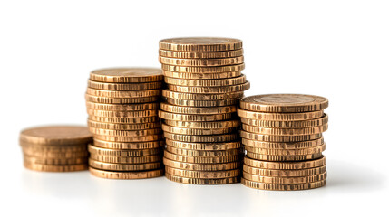 Stacked Golden Coins with Digitally Rendered Shine and Shadow