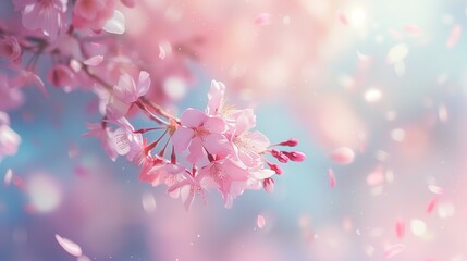 Kwiaty na różowym drzewie są w centrum uwagi tego zbliżenia. Soczysty różowy kolor kwiatów jest widoczny oraz delikatne detale - obrazy, fototapety, plakaty