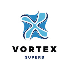 Wind or Water Vortex Icon Logo Design Template