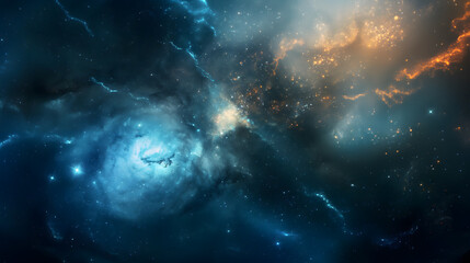 Fototapeta premium Majestic Cosmic Landscape: A Vibrant Galaxy Full of Stars and Nebulae