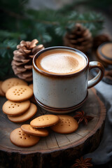 Cozy Morning Coffee Break with Freshly Baked Cookies