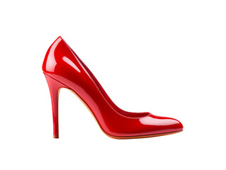 red high heel shoes isolated on transparent background