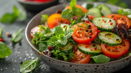 Bowl Of Crisp And Colorful Summer Salad