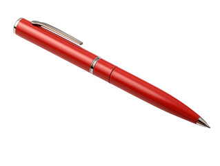 Red pen isolated on transparent background