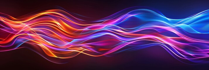 A colorful, neon-lit image of a highway with a rainbow of colors by AI generated image