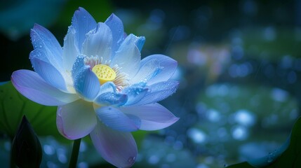 Lotus flower is symbol of purity and grace. - obrazy, fototapety, plakaty