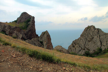 Crimea. Kara-Dag is a unique mountain-volcanic massif.