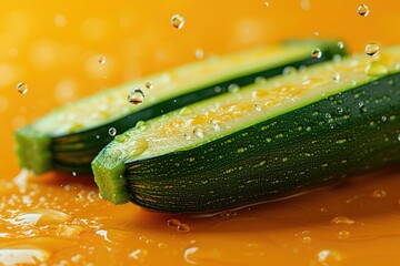 Ripe Zucchini Slices: Orange Aura