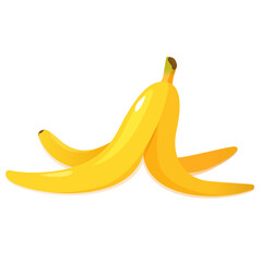 Vector illustration of banana peel isolated on white background.	
