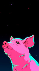 Hand drawn cartoon cute pig illustration
