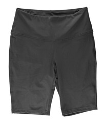 Black bike shorts isolated on white, clipping path