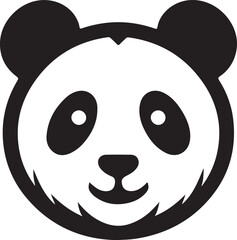 Fototapeta premium Best Panda Head vector, Silhouette, illustration. 