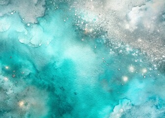 abstract watercolor turquoise silver background