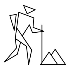 hiking sport icon