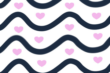 pink heart pattern animated waves