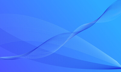 blue lines wave curves with gradient abstract background