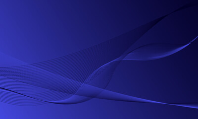 blue smooth lines wave curves with soft gradient abstract background
