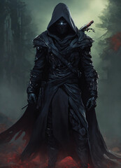 A wraith wearing a black hoodie - obrazy, fototapety, plakaty