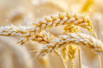Sunlit golden wheat field, a symbol of growth