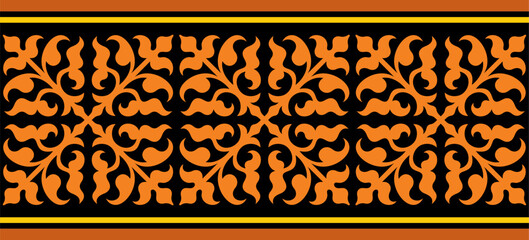 Безымянный-1Strip of plant patterns. Ethno style. Kazakh ornaments. Horizontal patterned design. Traditional patterns of Kazakhs. Ancient Turkic ornaments. Traditions of Kazakhstan. Decorative art of 
