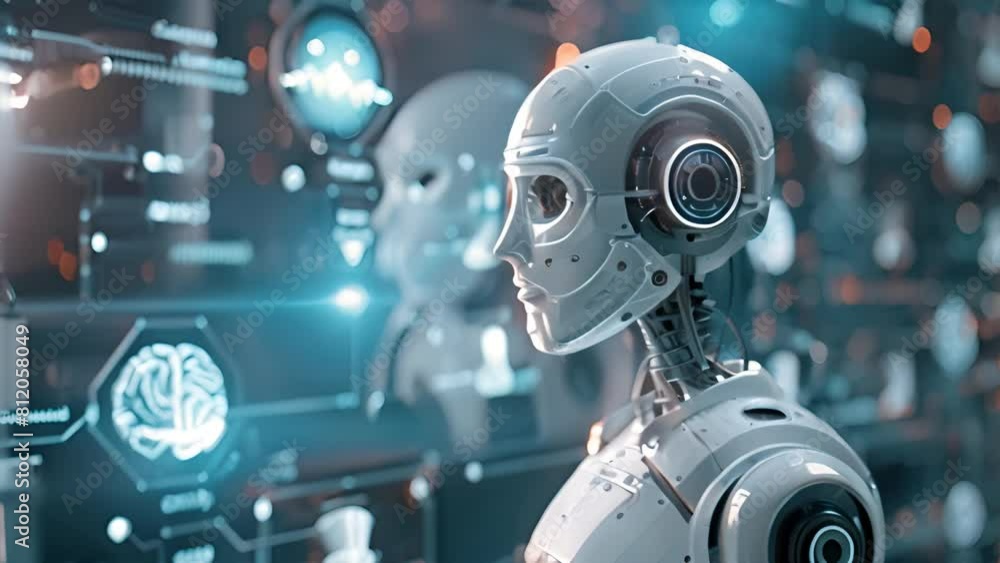 Poster the realm of robotics and automation, where machines mimic human actions, reshaping industries and e