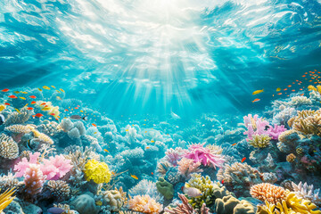 Naklejka premium Vibrant ocean life celebrating World Oceans Day.