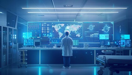 An edge computing setup in a hospital, quickly analyzing patient data at the source to improve healthcare responses