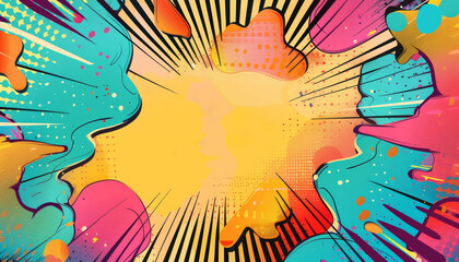 A colorful, abstract background with a large, bright yellow circle in the center by AI generated image