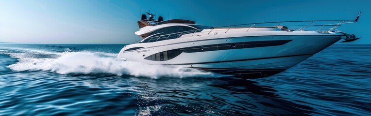 A white boat sailing through the vast ocean waters