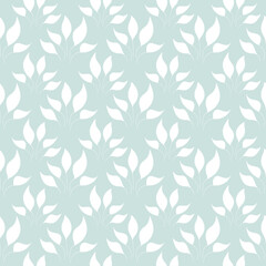 Floral pattern with leaves, seamless wallpaper with silhouettes of leaves.