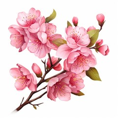 Obraz premium Element Cherry blossom, sakura flowers isolated on white background.