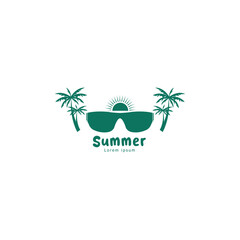 Summer holiday vector logo design