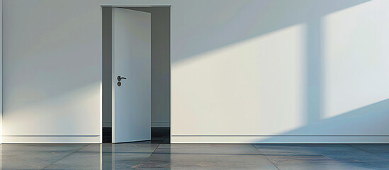 empty white room, A image of a pocket door concealed within the wall, maximizing floor space and providing a sleek and modern solution for room