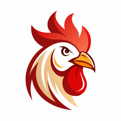 Rooster head logo vector illustration 