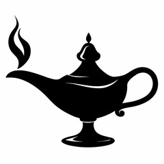 Oil lamp thick paint digital art vector silhouette 