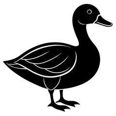 A Duck silhouette on white background 