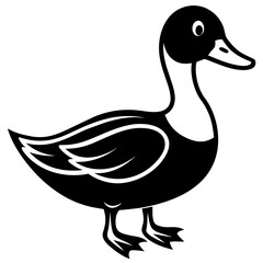 A Duck silhouette on white background 