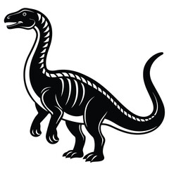 Naklejka premium Amargasaurus dinosaur goes icon vector silhouette 