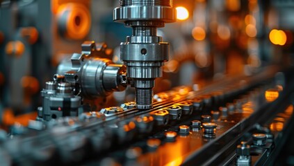Fototapeta premium Illuminate the intricate machinery and cutting-edge technology within a manufacturing facility, conveying the essence of innovation and progress.