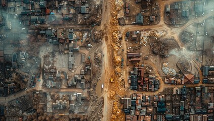 Showcase the transformative power of infrastructure development in a before-and-after series, highlighting the impact on communities and landscapes.