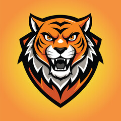 Tiger mascot logo design tiger vector illustration
