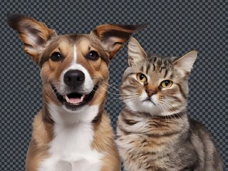 Dog with Cat transparent background