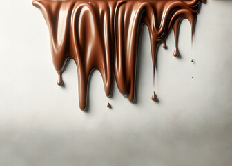 Chocolate drips on white surface, World Chocolate Day