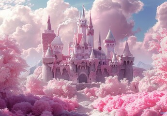 Charming Pink Castle Fit For
