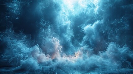 Fototapeta premium blue smoky studio background