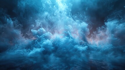 blue smoky studio background